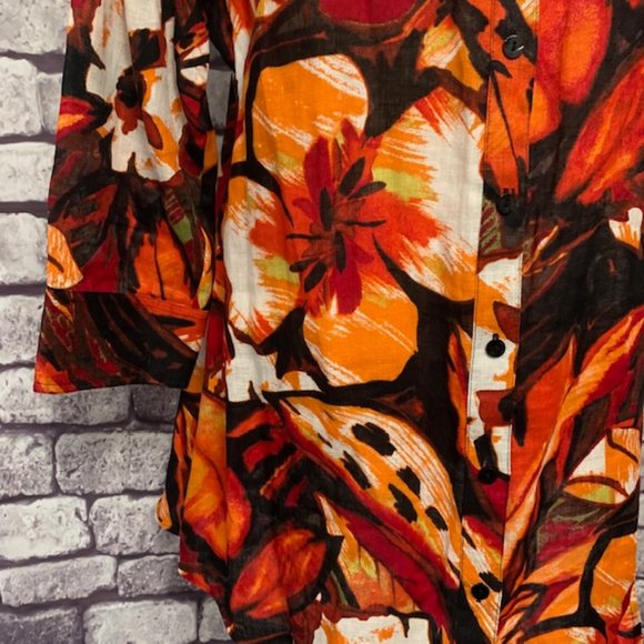 Chico's 3/4 Sleeve Multicolored Blouse Size L - Picture 3 of 10